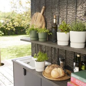 Elho Greenville Rond | 18 | Bloempot met waterreservoir | voor binnen en buiten
